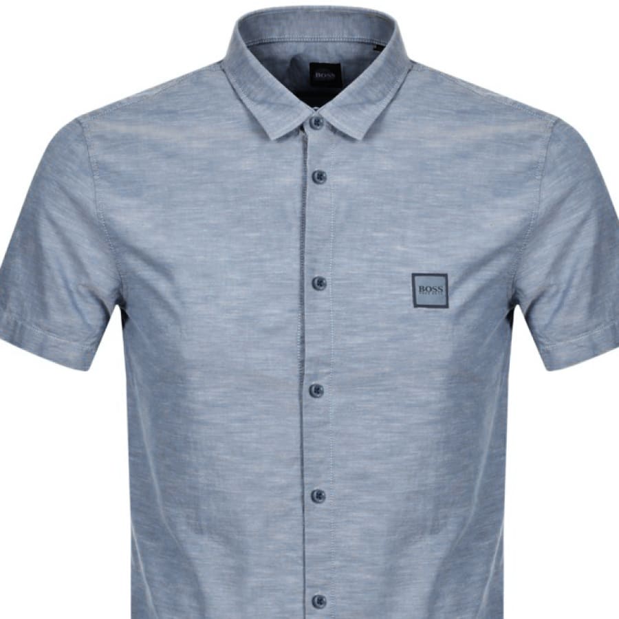 Alternative Image for ProductBOSS Magneton Slim Short Sleeved Shirt Navy2